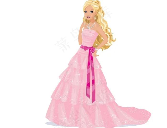 精美芭比形象图片ai矢量模版下载