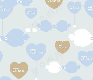 卡通情人节底纹背景图片