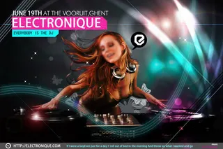 酒吧女DJ音乐广告PSD素材