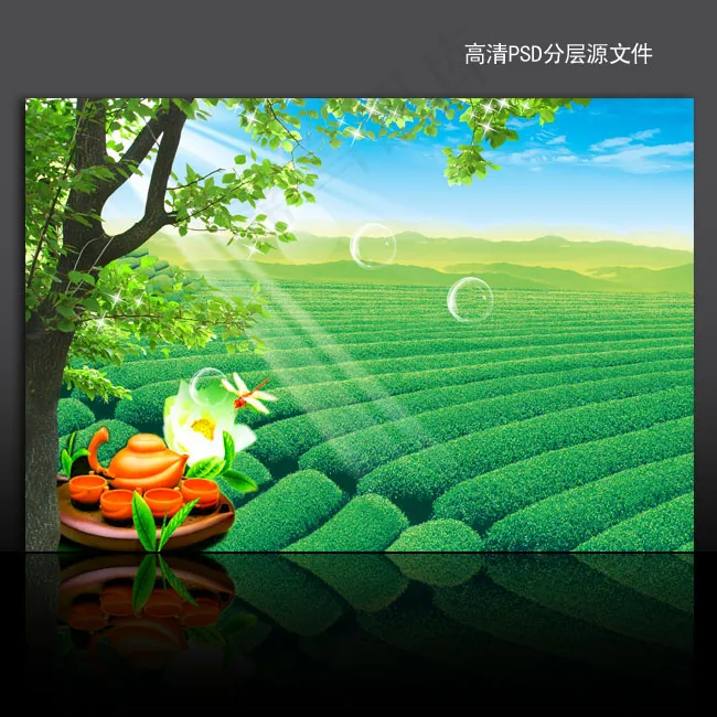 漂亮绿色风景海报背景psd模版下载(4961X3366(DPI:300))psd模版下载