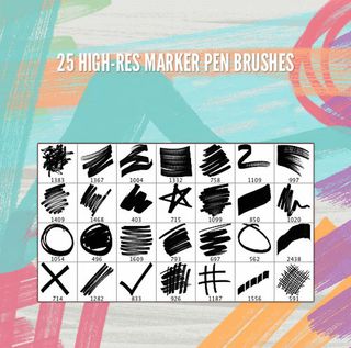25款高清晰PS记号笔质感笔刷