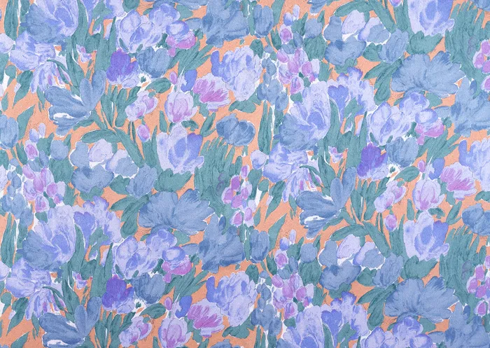 蓝色唯美花卉底纹