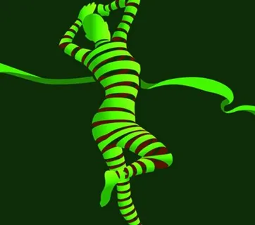 创意丝带抽象人物矢量图片