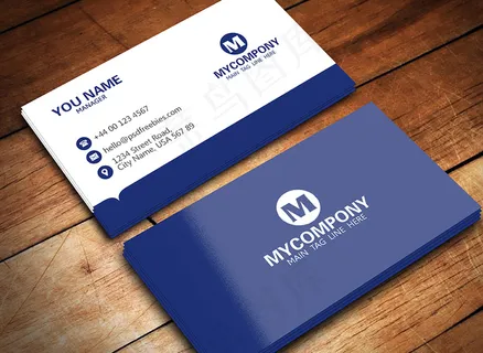 高档简约蓝色商务名片设计