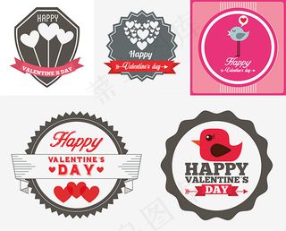 时尚情人节圆形图标矢量素材