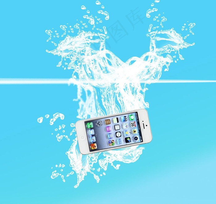 iphone5 水花图片psd模版下载