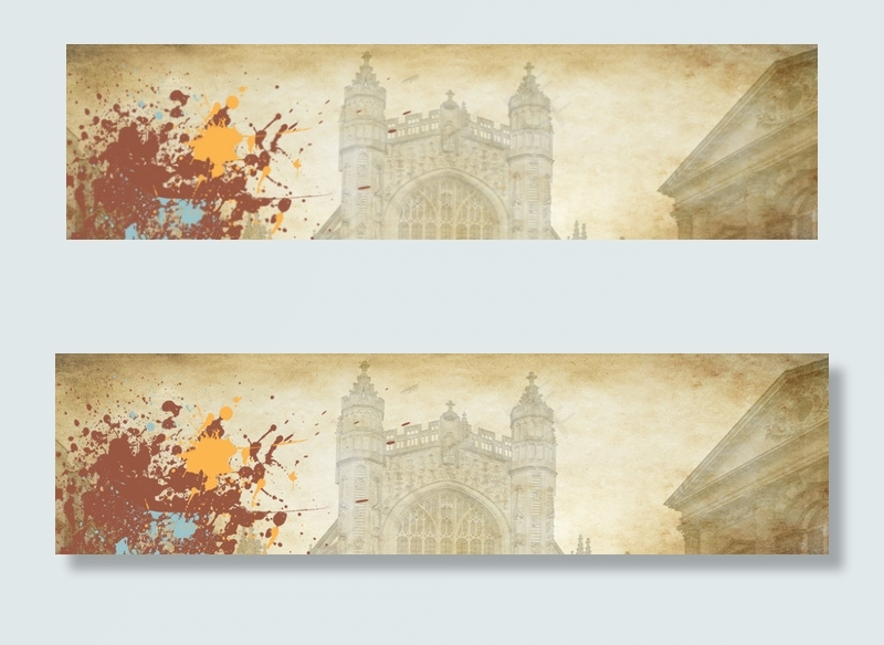 女鞋欧美风泼墨背景banner　