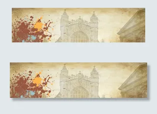 女鞋欧美风泼墨背景banner　