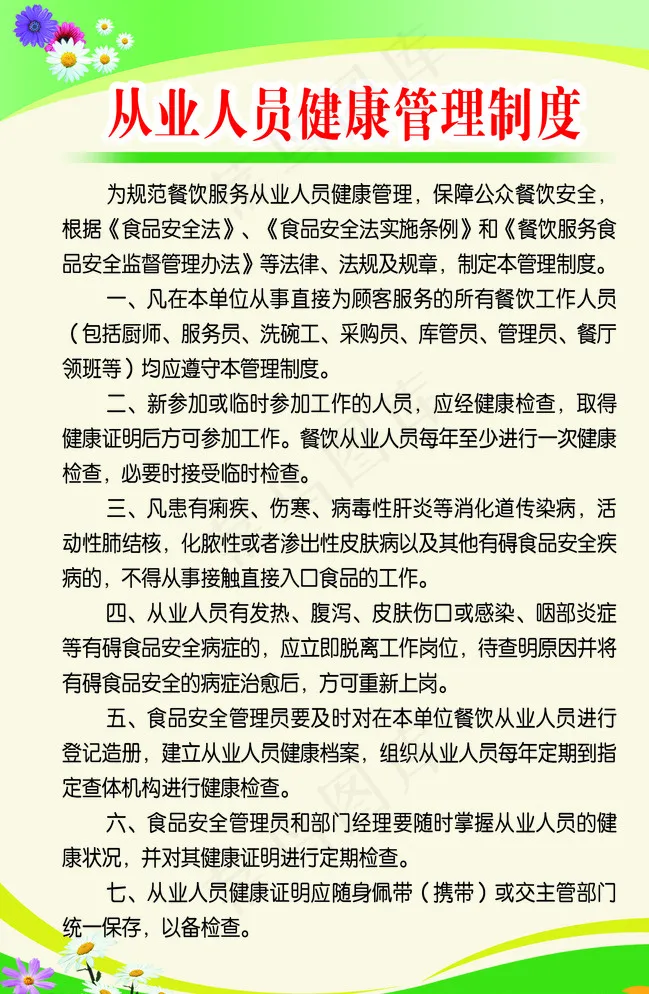 从业人员健康管理制度图片psd模版下载