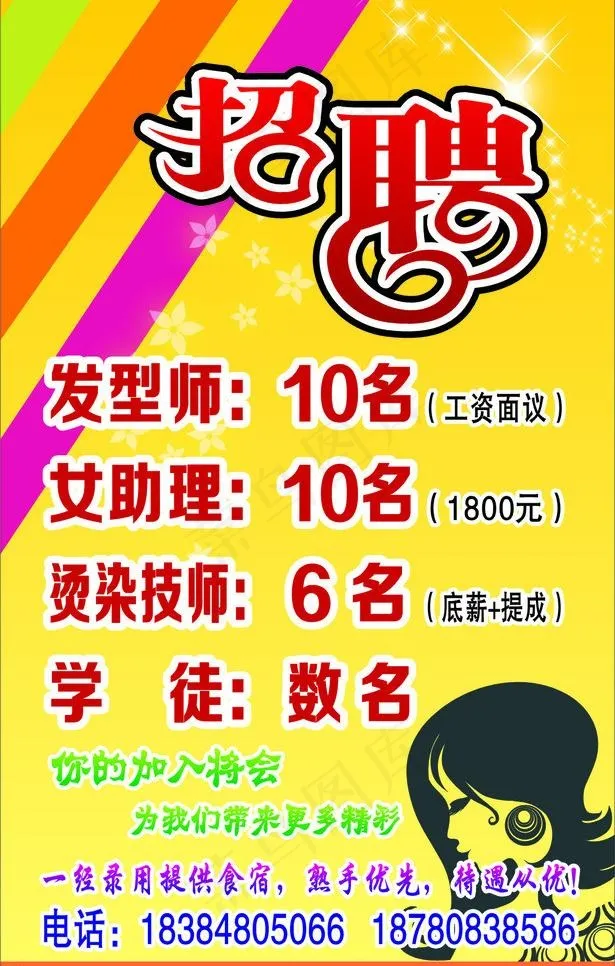理发店招聘图片cdr矢量模版下载