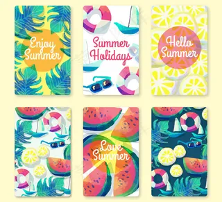 彩绘水果时尚卡片背景海报背景剪影