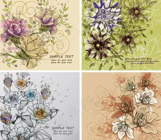 欧式古典花纹花朵底纹图片