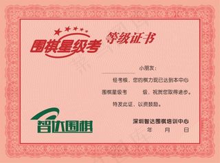 星级考证书