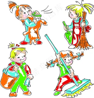 打扫卫生的小女孩 打扫卫生的小女孩