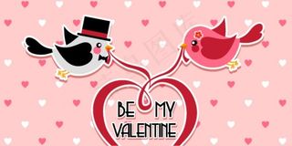 情人节卡通小鸟矢量素材