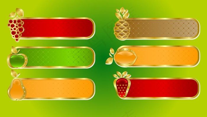 水果边框图片ai矢量模版下载