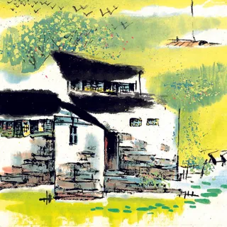 春天古风山水水墨画 春天古风山水水墨画