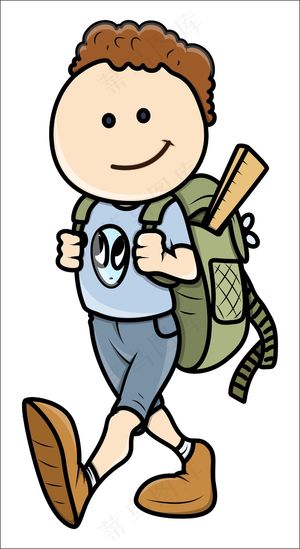 孩子上学-卡通插画矢量