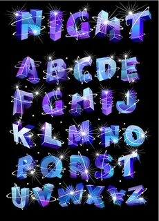 闪光立体英文字母矢量素材 闪光立体英文字母矢量素材