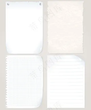 复古纸张便签纸EPS矢量图