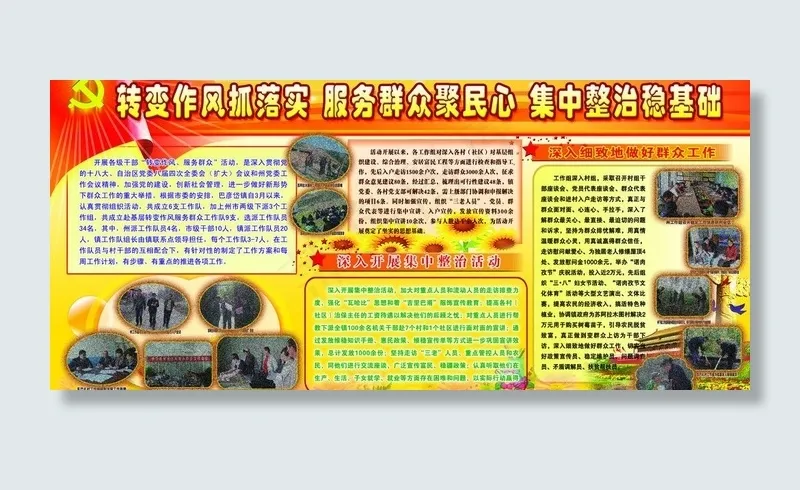 转变作风抓落实展板图片(3120X1560(DPI:33))psd模版下载