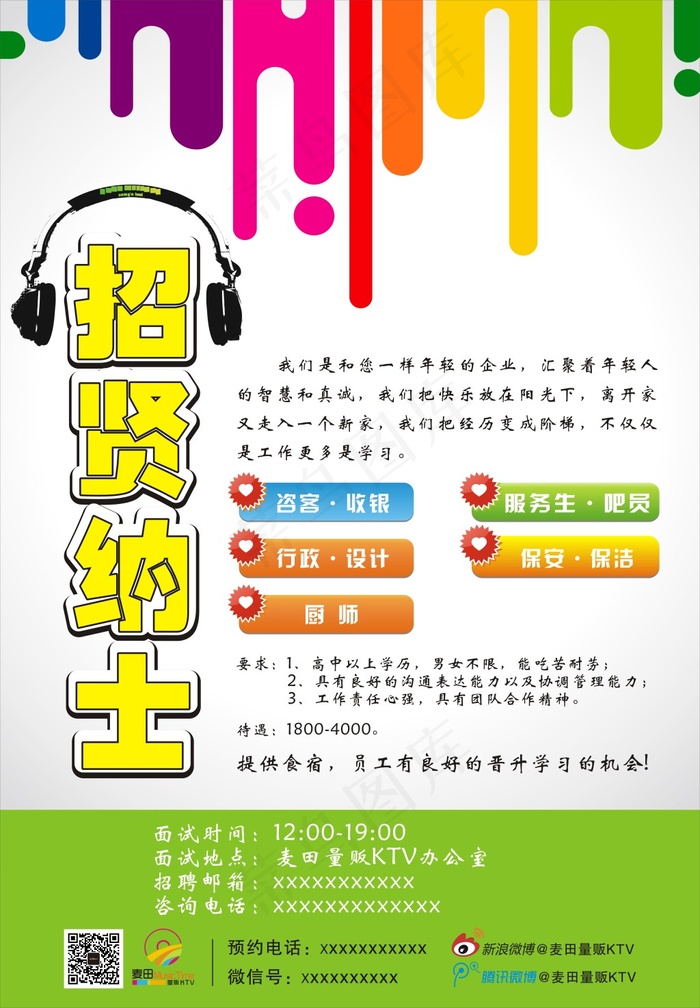 KTV招聘cdr矢量模版下载
