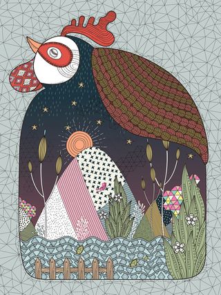 卡通马等手绘小动物插画背景元素