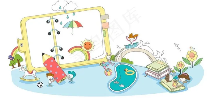 花下看书的孩子图片