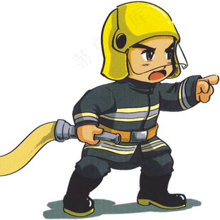 消防安全人物警察元素