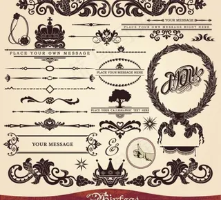 欧式花纹花边矢量素材