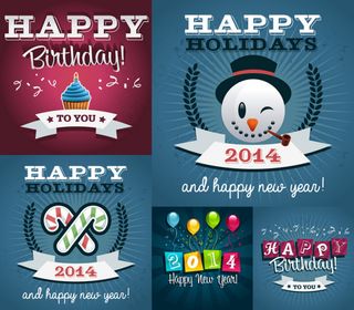 2014精美节日海报矢量素材