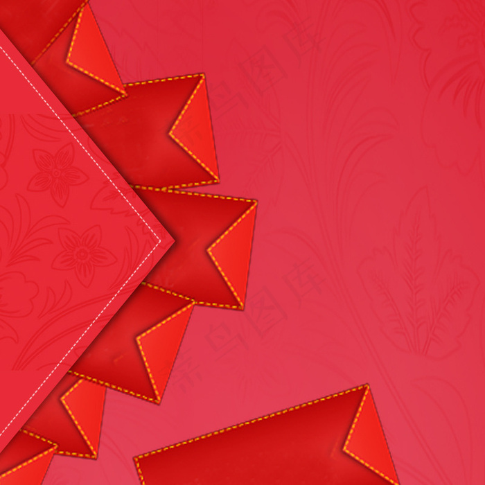 红色喜庆红包扁平背景