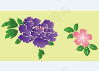 矢量牡丹花