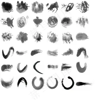 [PS笔刷]高清中国风墨迹墨点笔刷