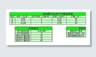 企业生产方案选择表