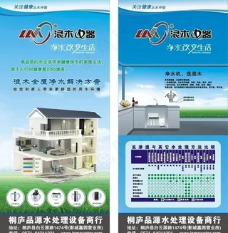 浪木净水设备展架图片