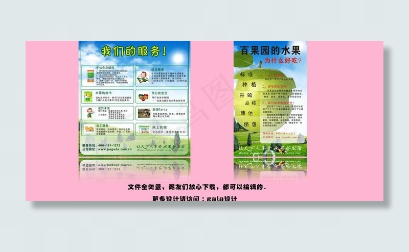 企业文化背景板 水果图片cdr矢量模版下载