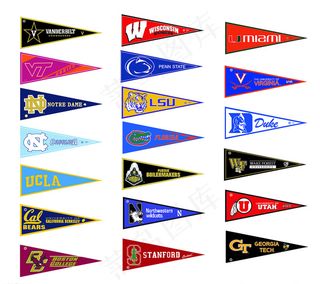 美国大学高校 校旗图片