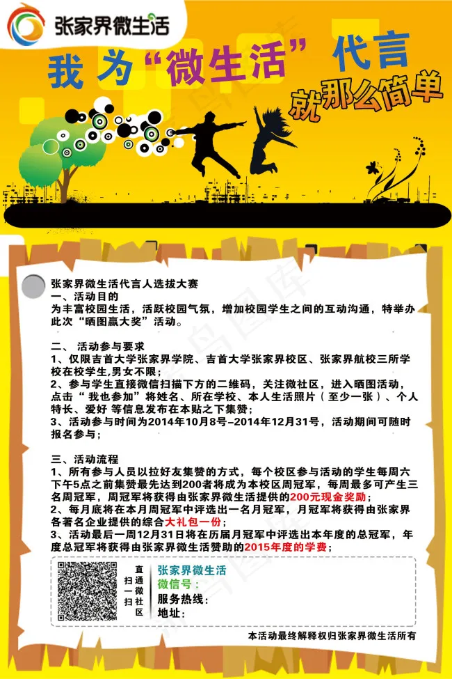 张家界微生活最美代言人海报高清PS...psd模版下载