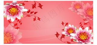 粉红色底纹花纹海报