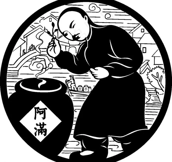阿满食品形象logo图片cdr矢量模版下载