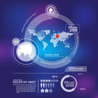 云数据地球矢量背景素材