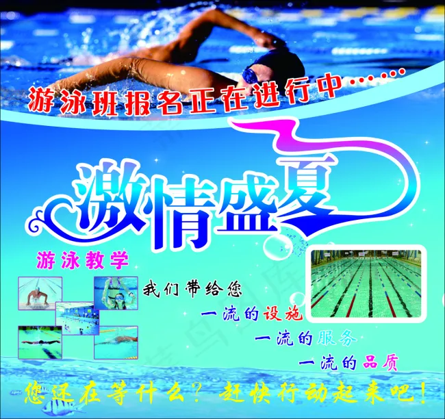 暑假游泳海报cdr矢量模版下载