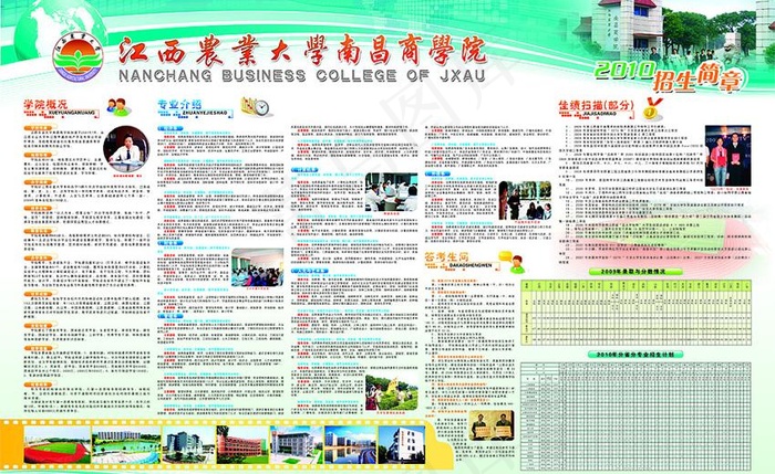 江西农业大学商学院招生海报图片cdr矢量模版下载