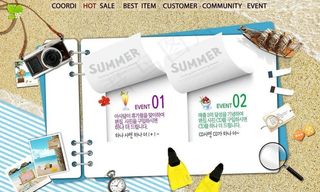 夏日海滩素材图片