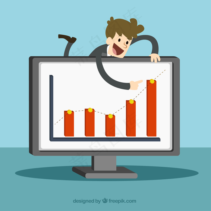 商人指着一个利润板