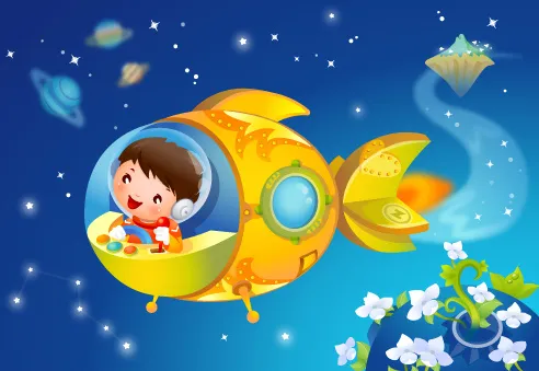 太空梦想之旅ai矢量模版下载