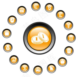 水晶圆形图标矢量素材