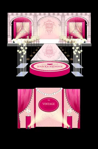 欧式玫红色婚礼