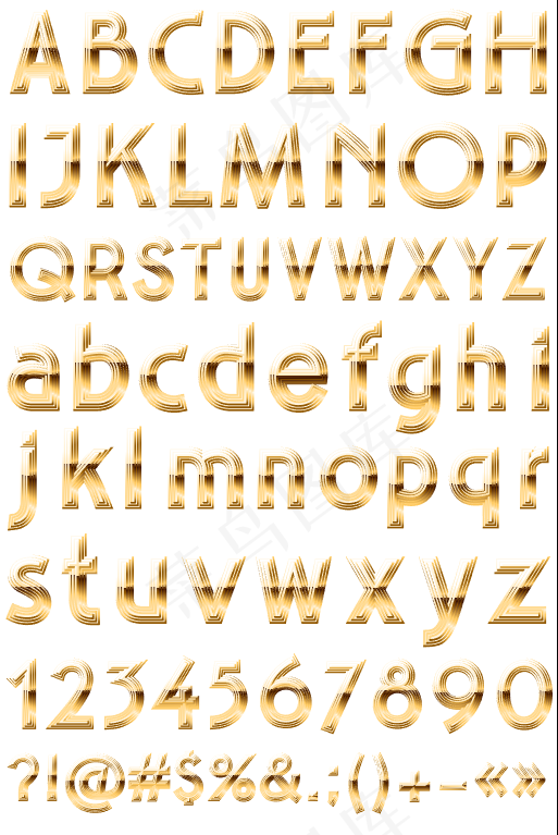 金色立体字